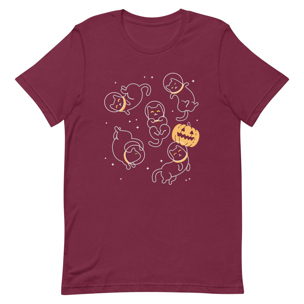 Cat Halloween In Space Men's Signature Tee