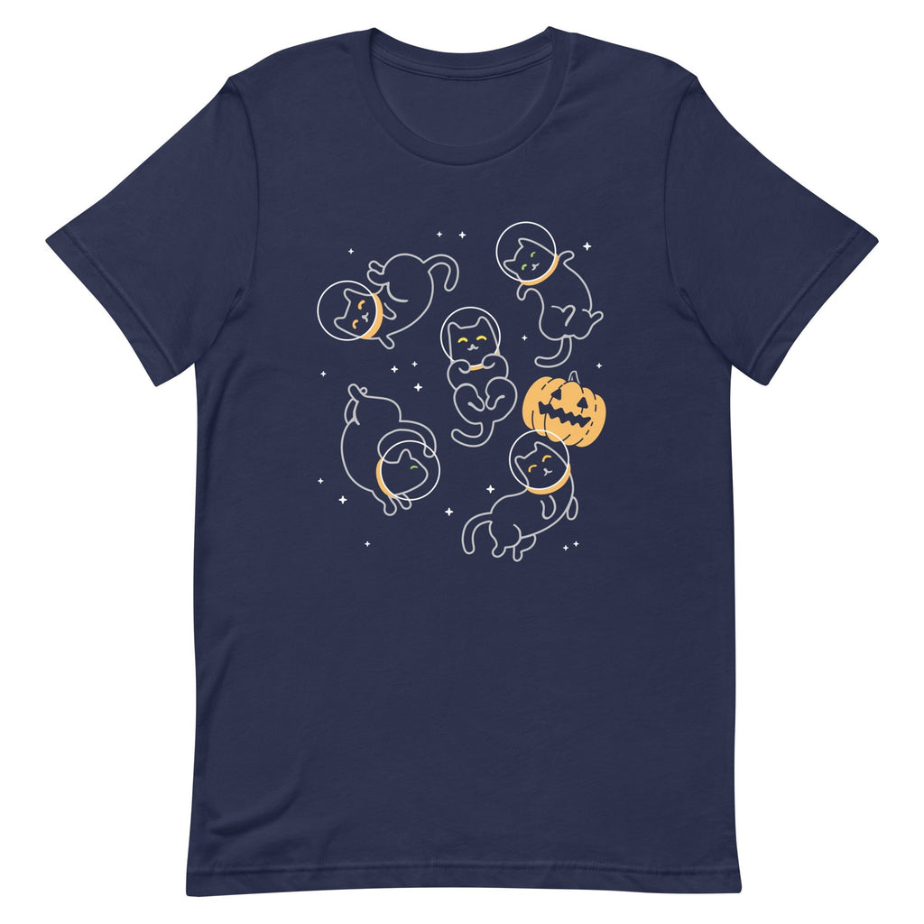 Cat Halloween In Space Men's Signature Tee