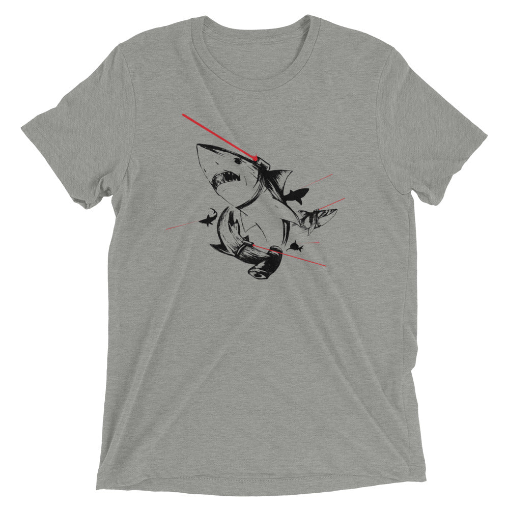 Sharks With Lasers Men's Tri-Blend Tee