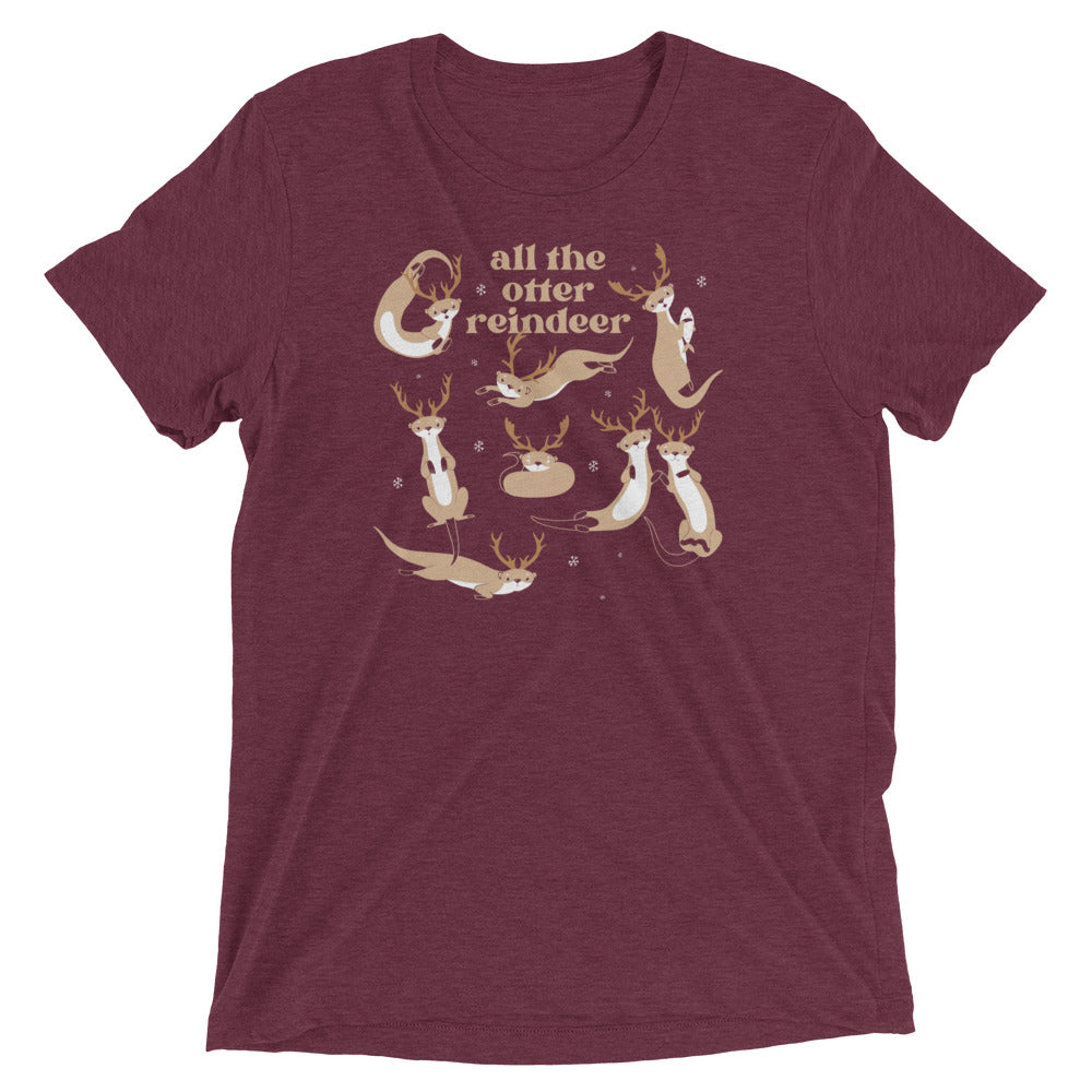 All The Otter Reindeer Men's Tri-Blend Tee
