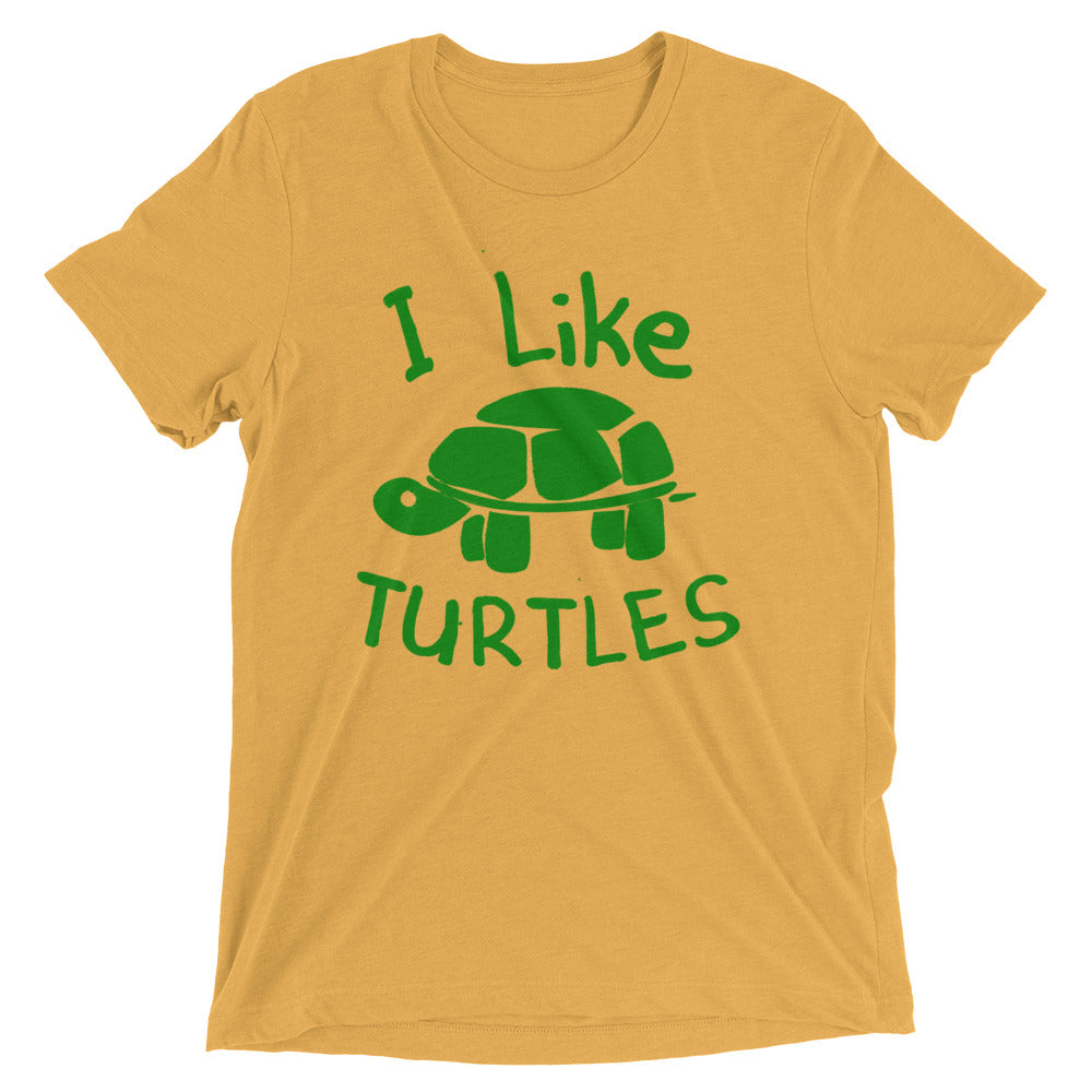 I Like Turtles Men's Tri-Blend Tee