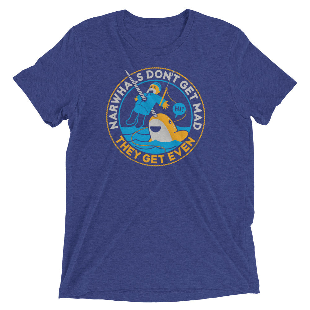 Narwhals Don't Get Mad Men's Tri-Blend Tee