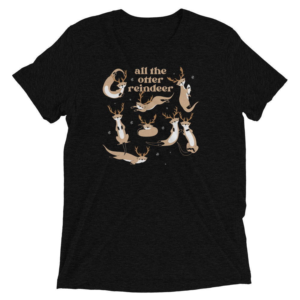 All The Otter Reindeer Men's Tri-Blend Tee