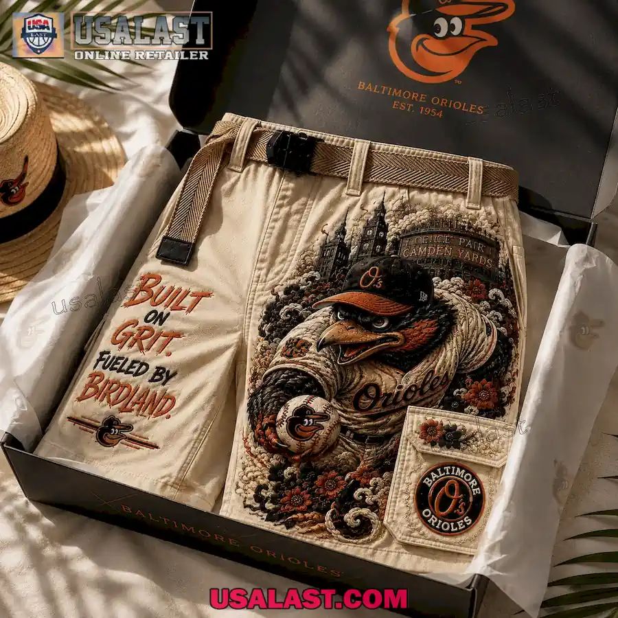 Baltimore Orioles Built On Grit Men Cargo Short