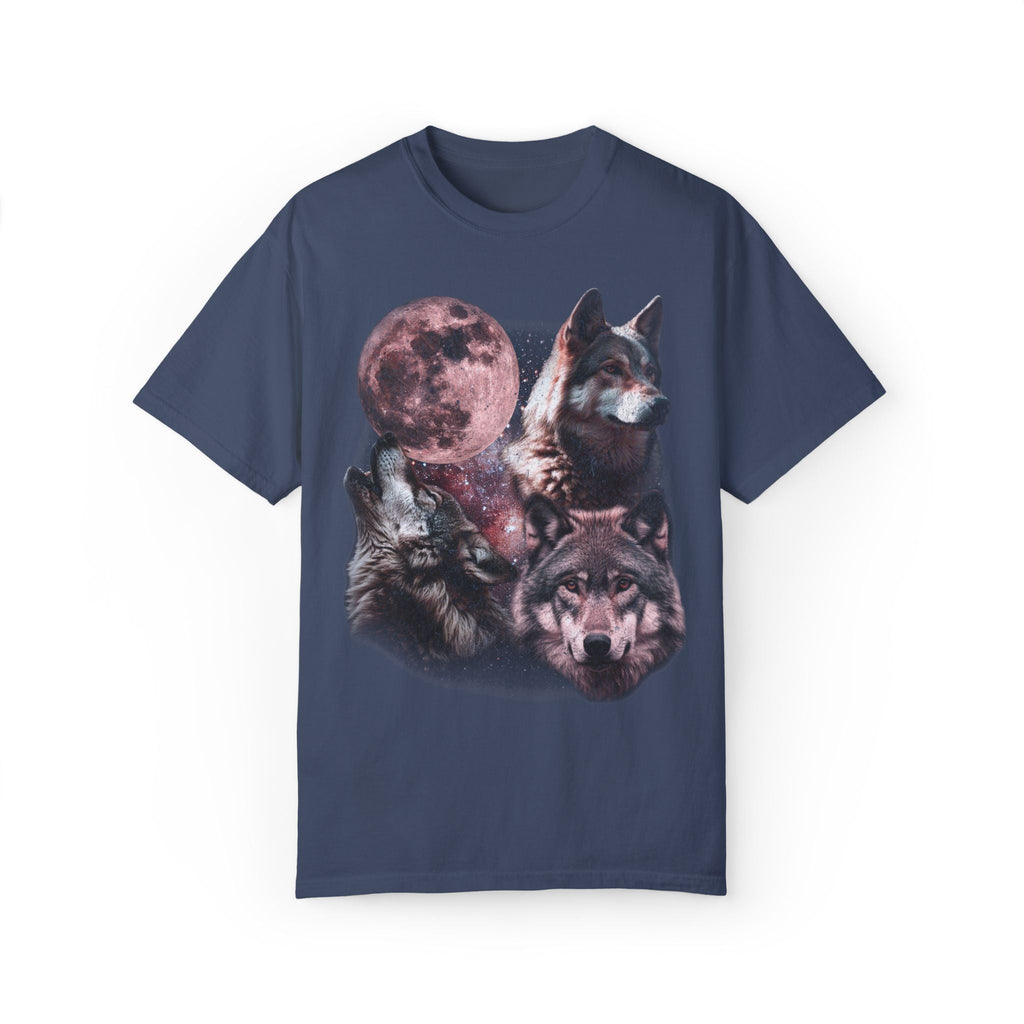 Retro Wolves and The Moon Vintage Graphic Tee.