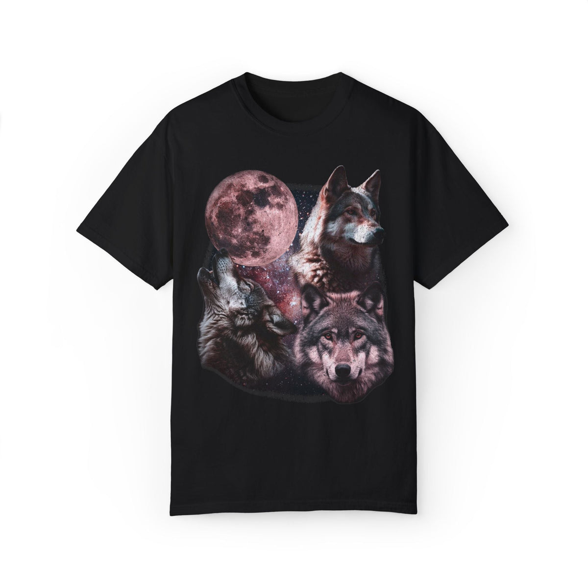 Retro Wolves and The Moon Vintage Graphic Tee.
