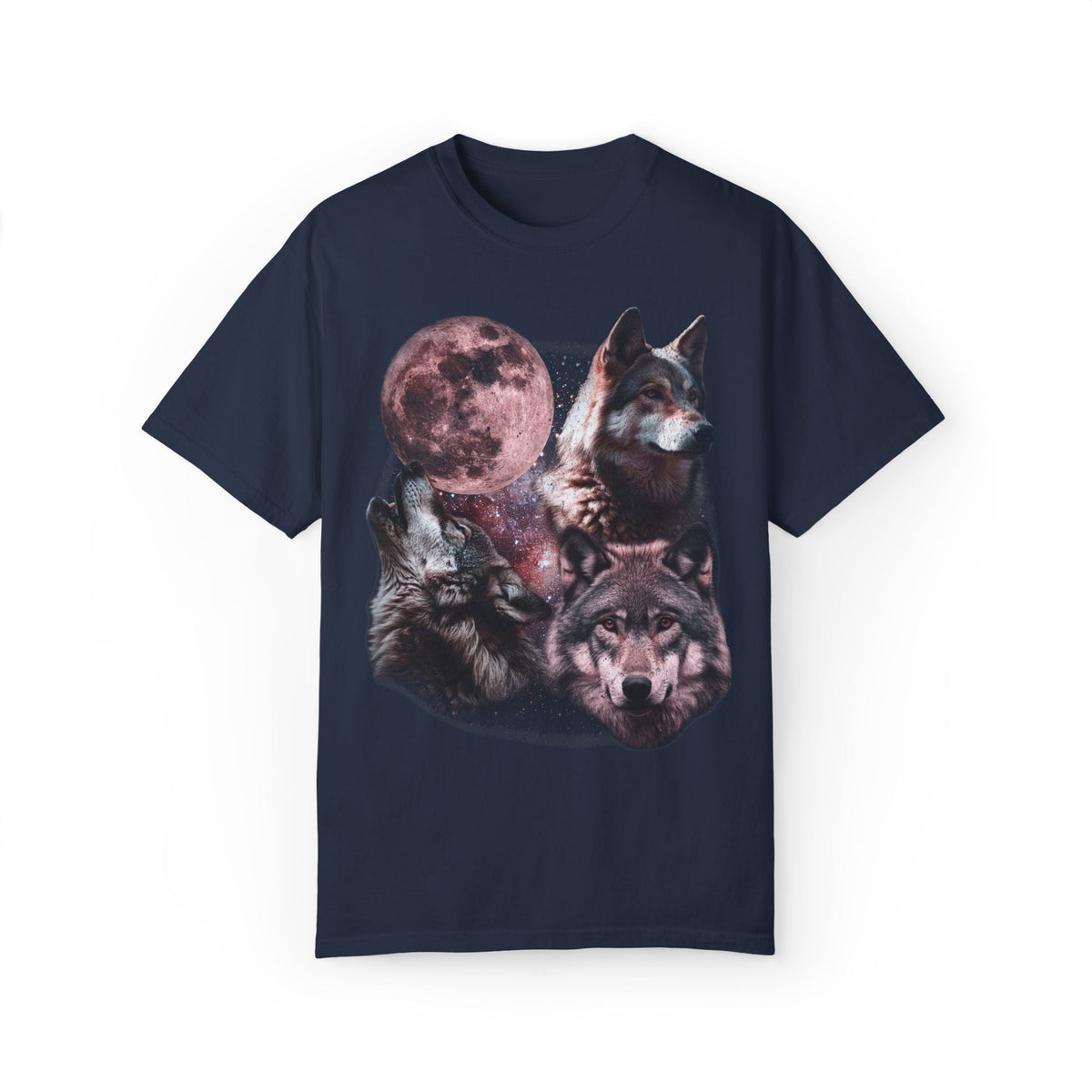 Retro Wolves and The Moon Vintage Graphic Tee.