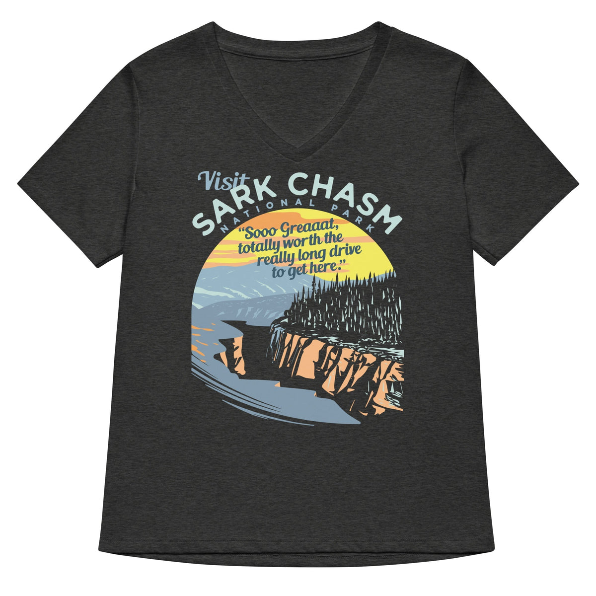 Visit Sark Chasm Women's V-Neck Tee