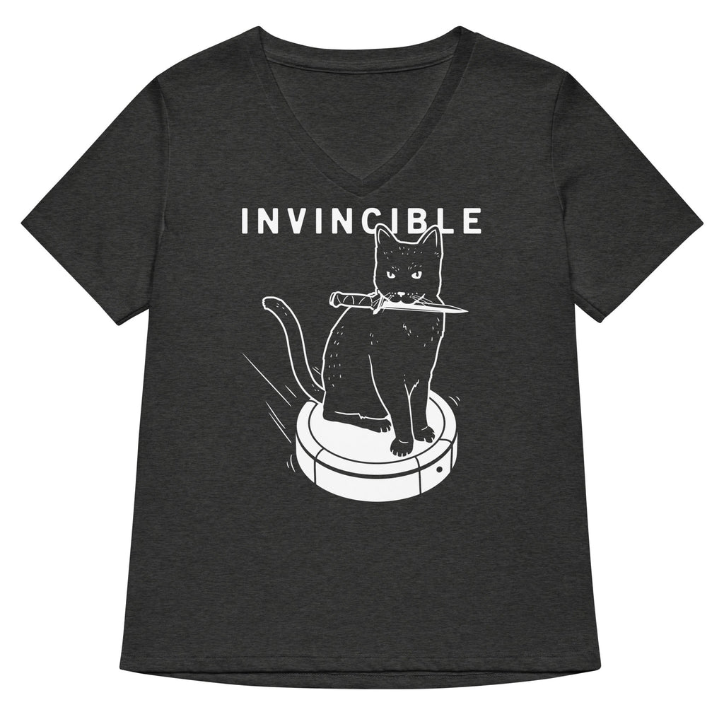 Invincible Cat Women's V-Neck Tee