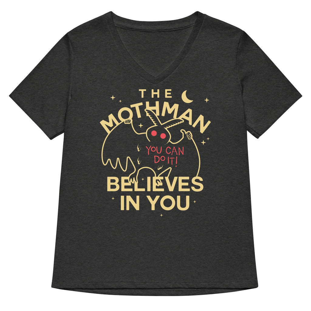 The Mothman Believes In You Women's V-Neck Tee