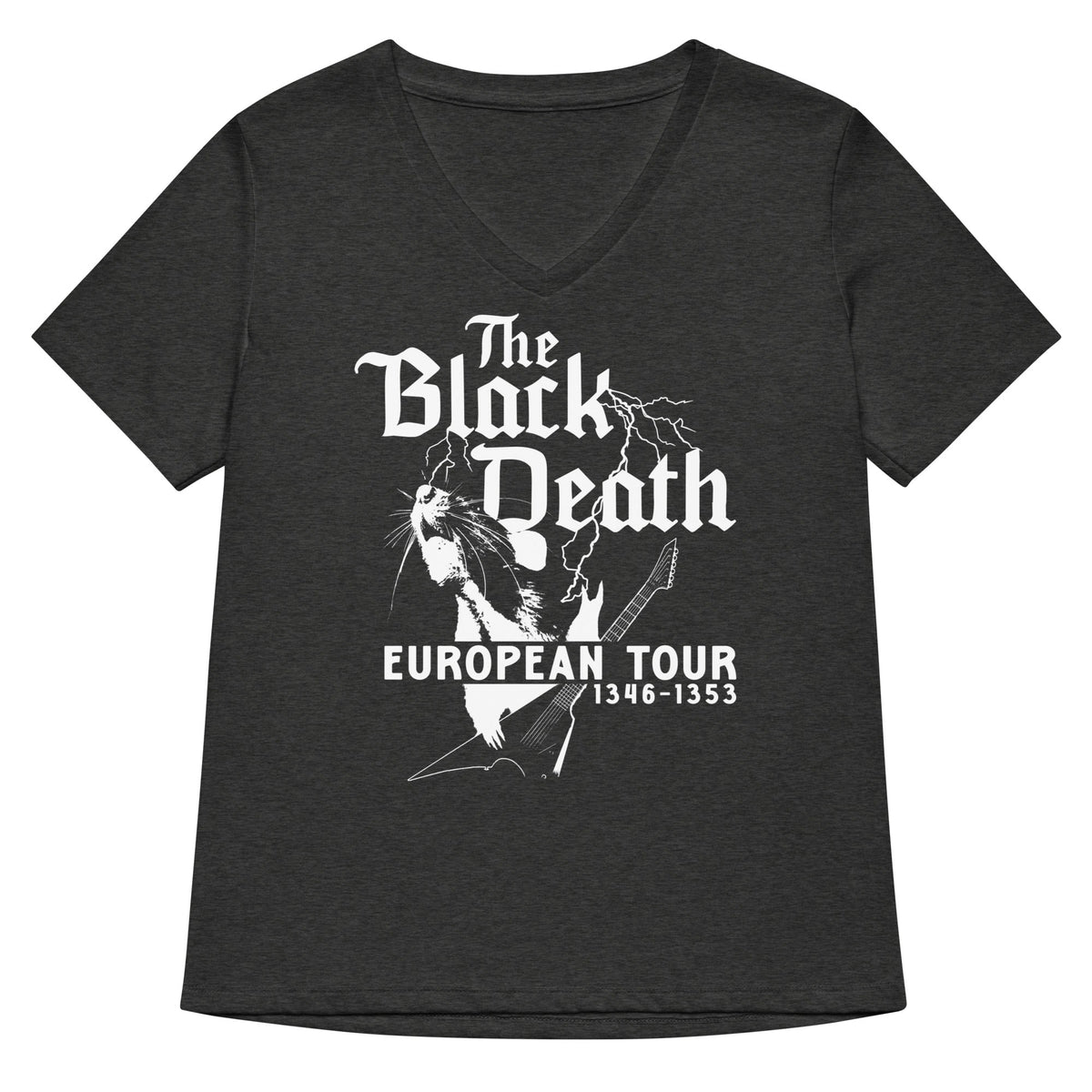 The Black Death European Tour Women's V-Neck Tee