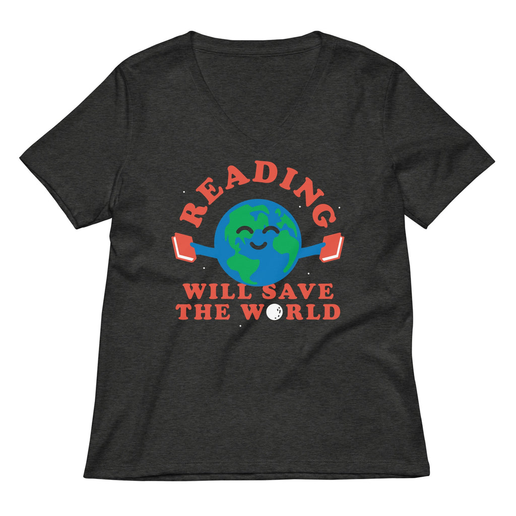Reading Will Save The World Women's V-Neck Tee