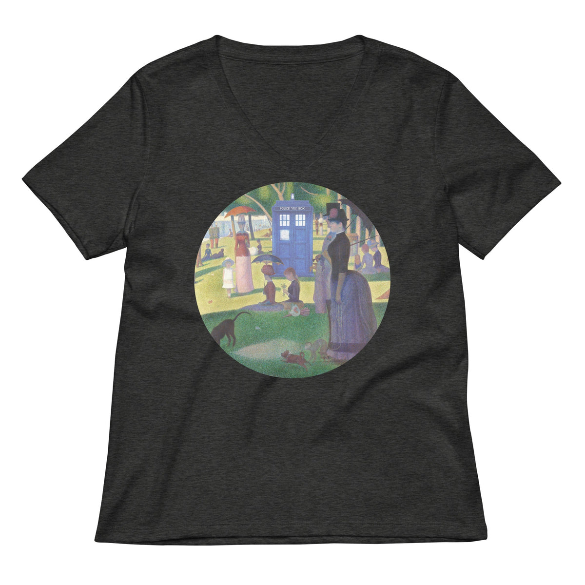Tardis On La Grande Women's V-Neck Tee
