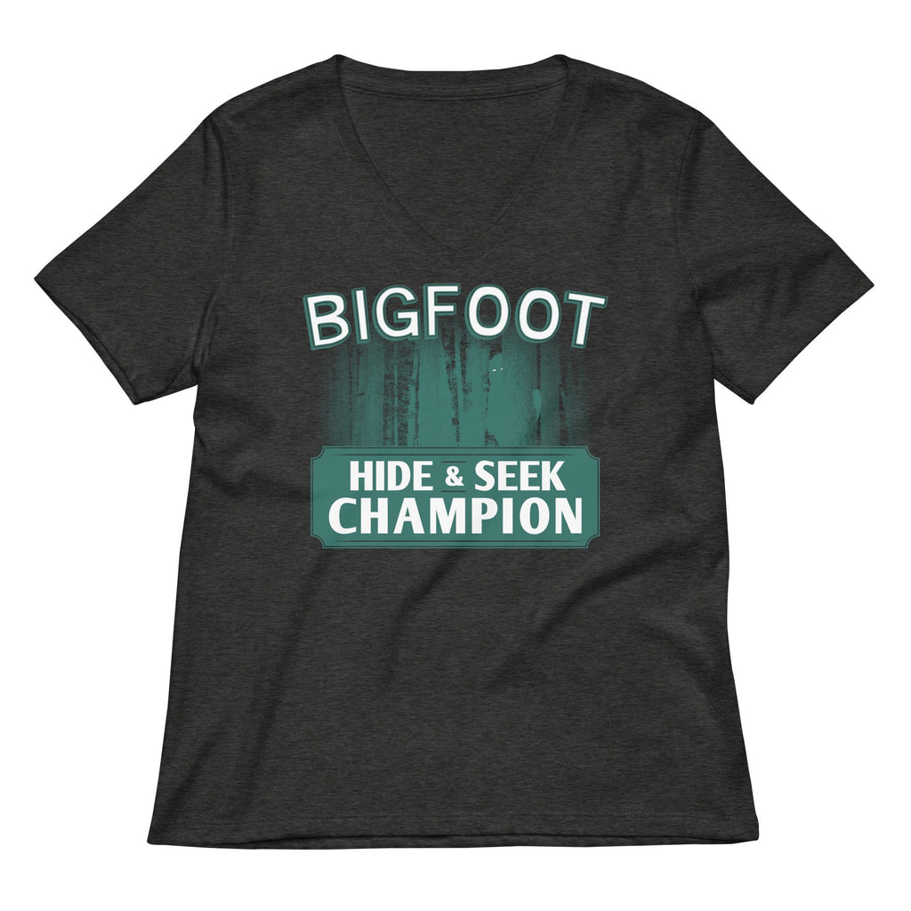 Bigfoot Hide And Seek Champion Women's V-Neck Tee