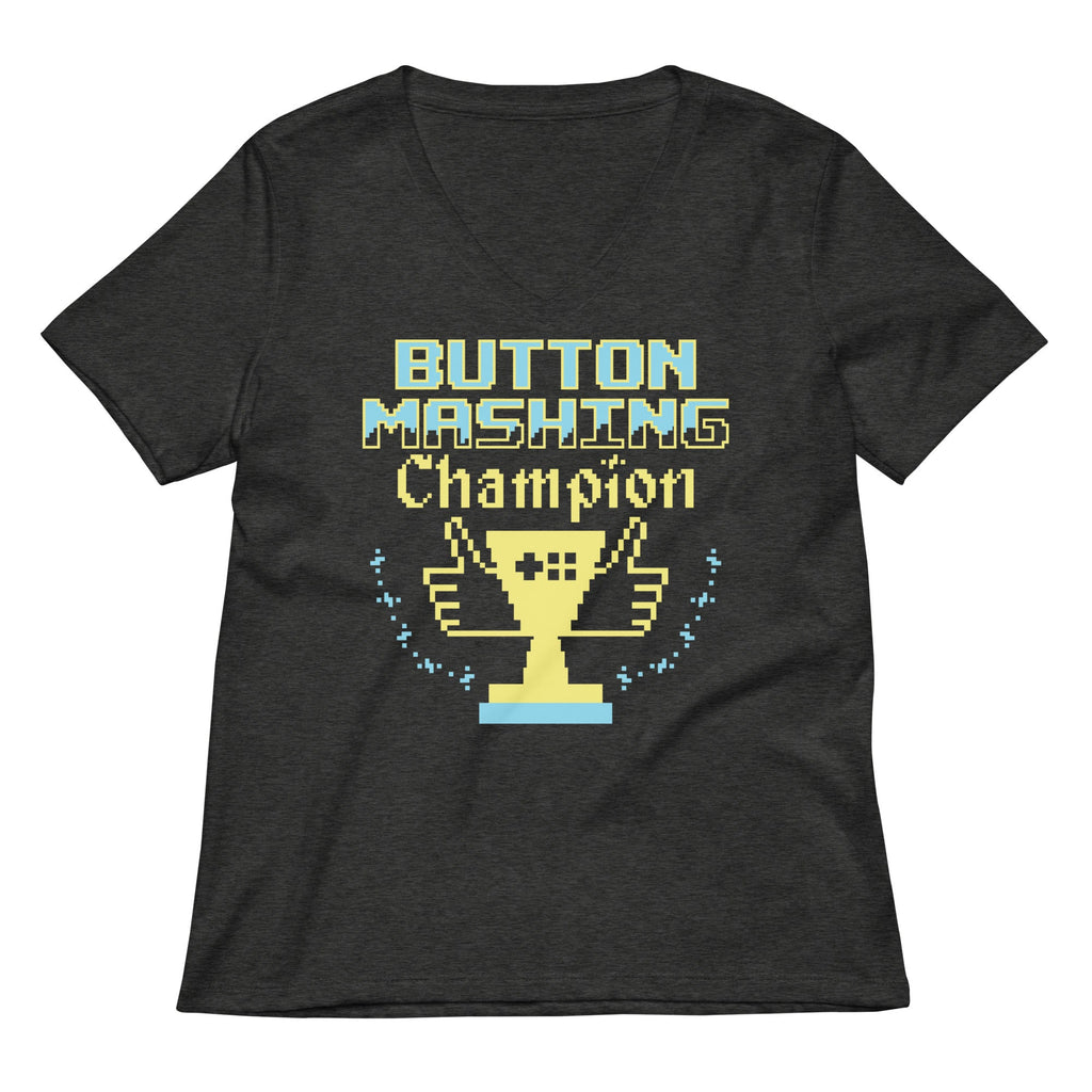 Button Mashing Champion Women's V-Neck Tee