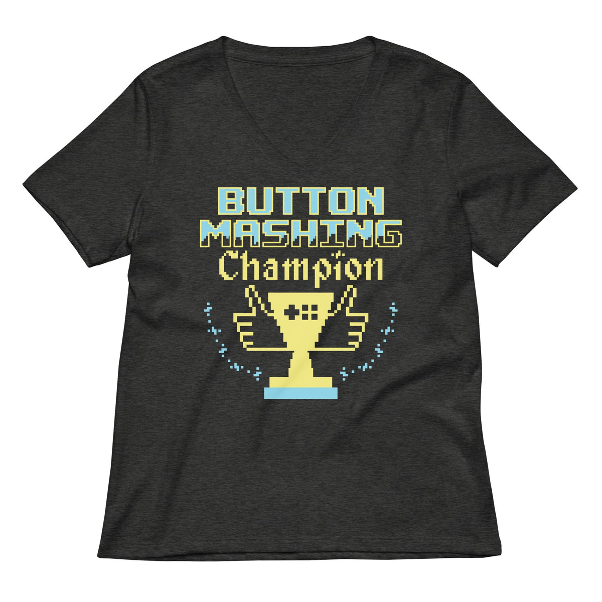 Button Mashing Champion Women's V-Neck Tee