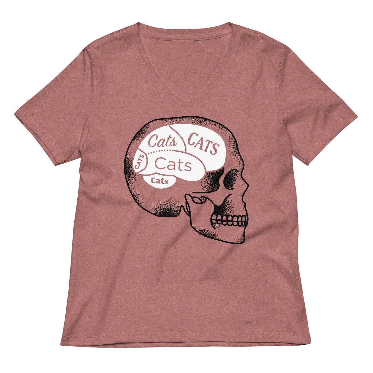 Cats On The Brain Women's V-Neck Tee