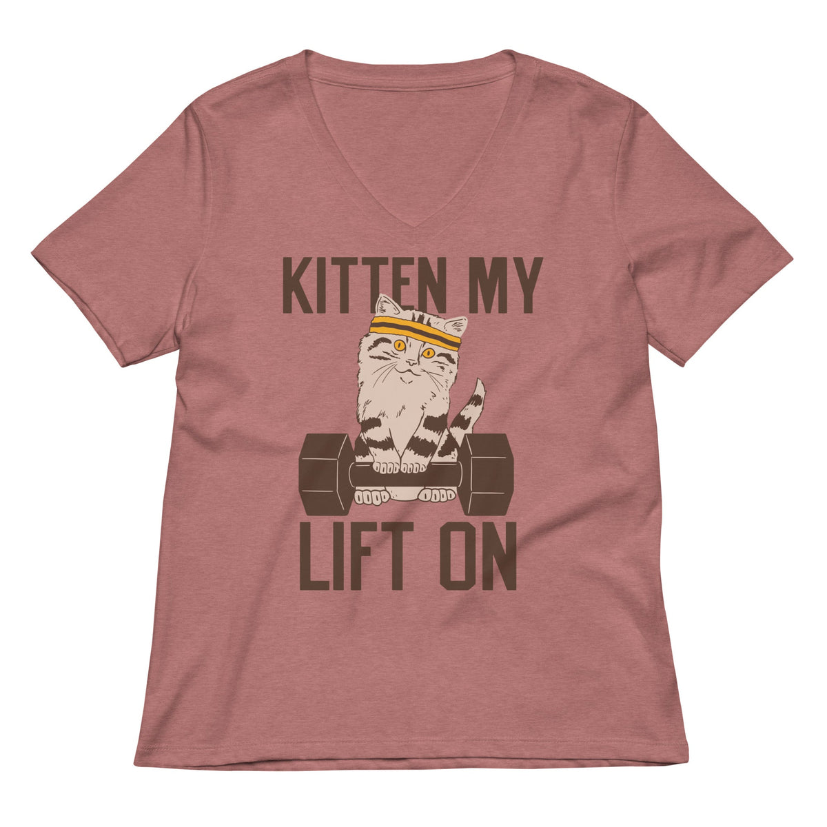 Kitten My Lift On Women's V-Neck Tee