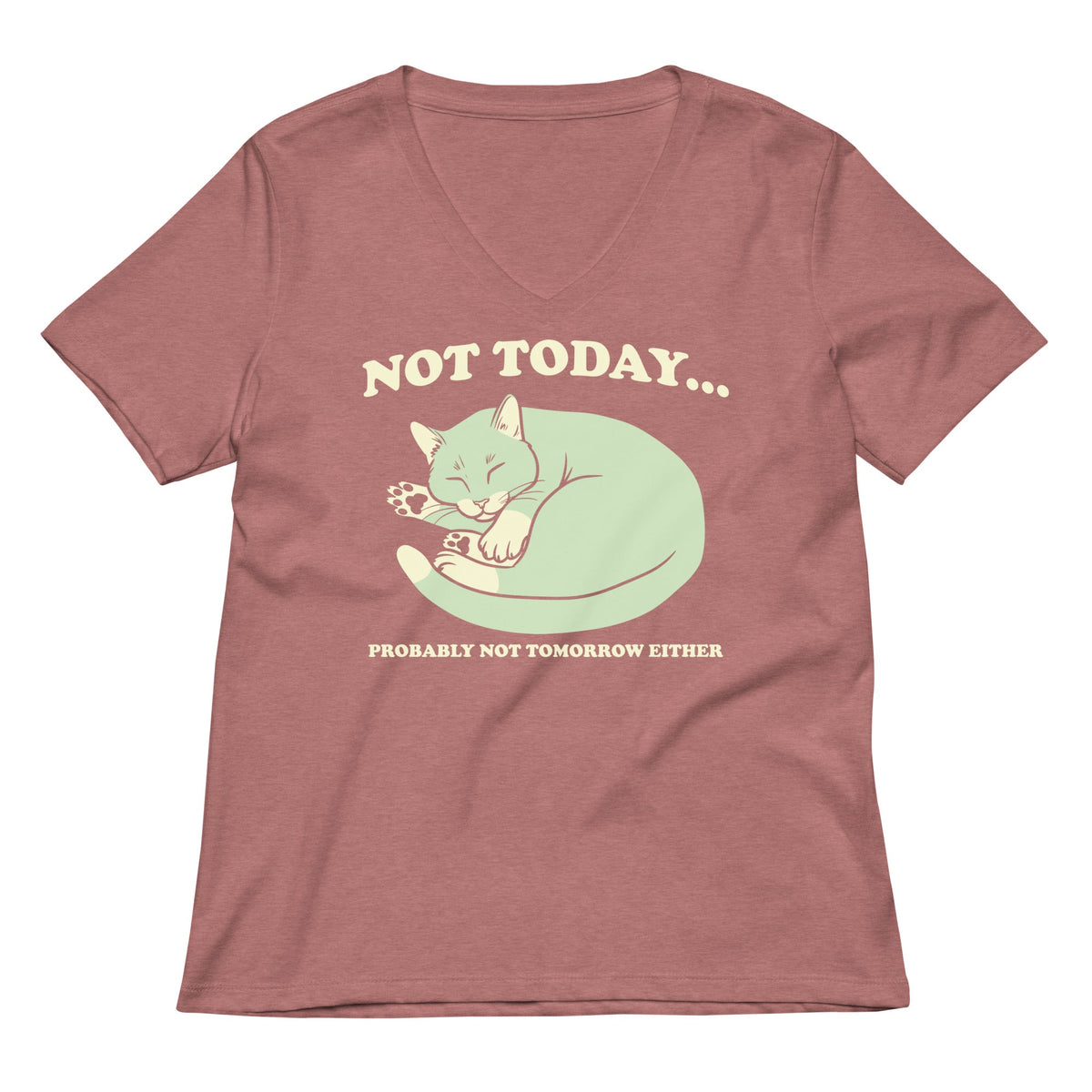 Not Today Probably Not Tomorrow Either Women's V-Neck Tee