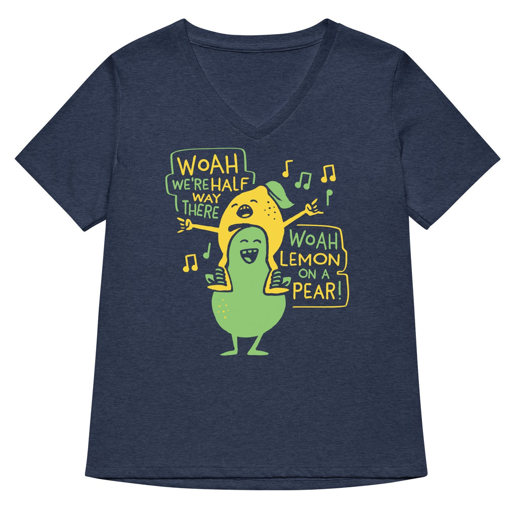 Lemon On A Pear Women's V-Neck Tee