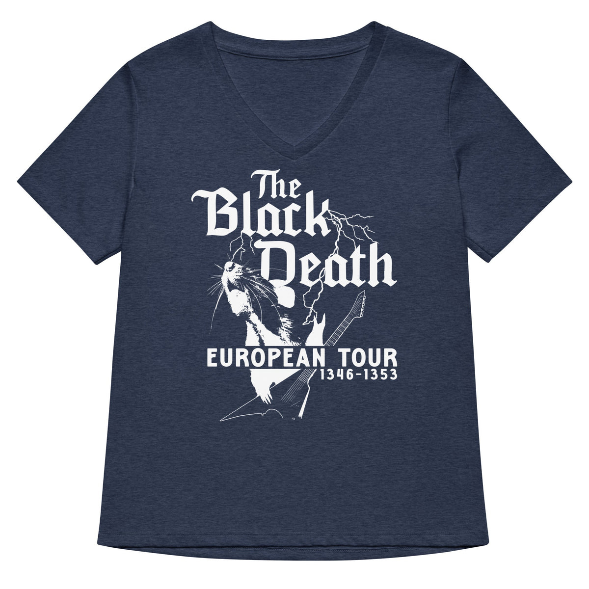 The Black Death European Tour Women's V-Neck Tee