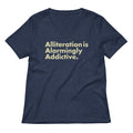 Alliteration Is Alarmingly Addictive Women's V-Neck Tee