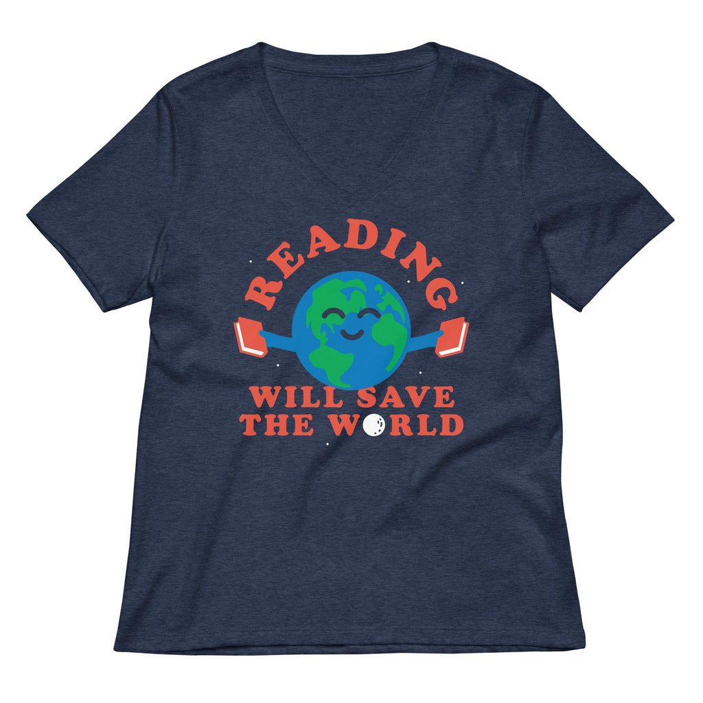 Reading Will Save The World Women's V-Neck Tee