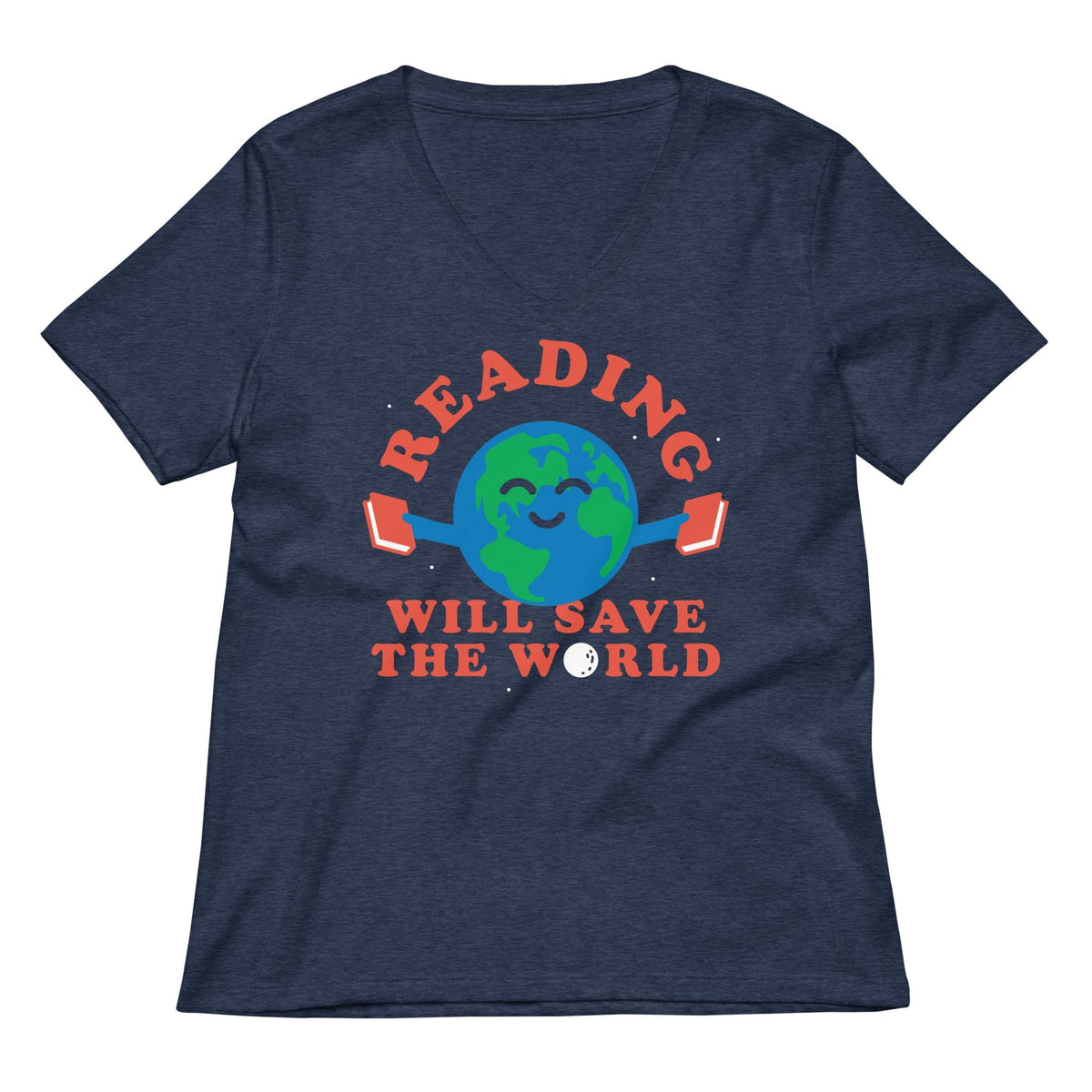 Reading Will Save The World Women's V-Neck Tee