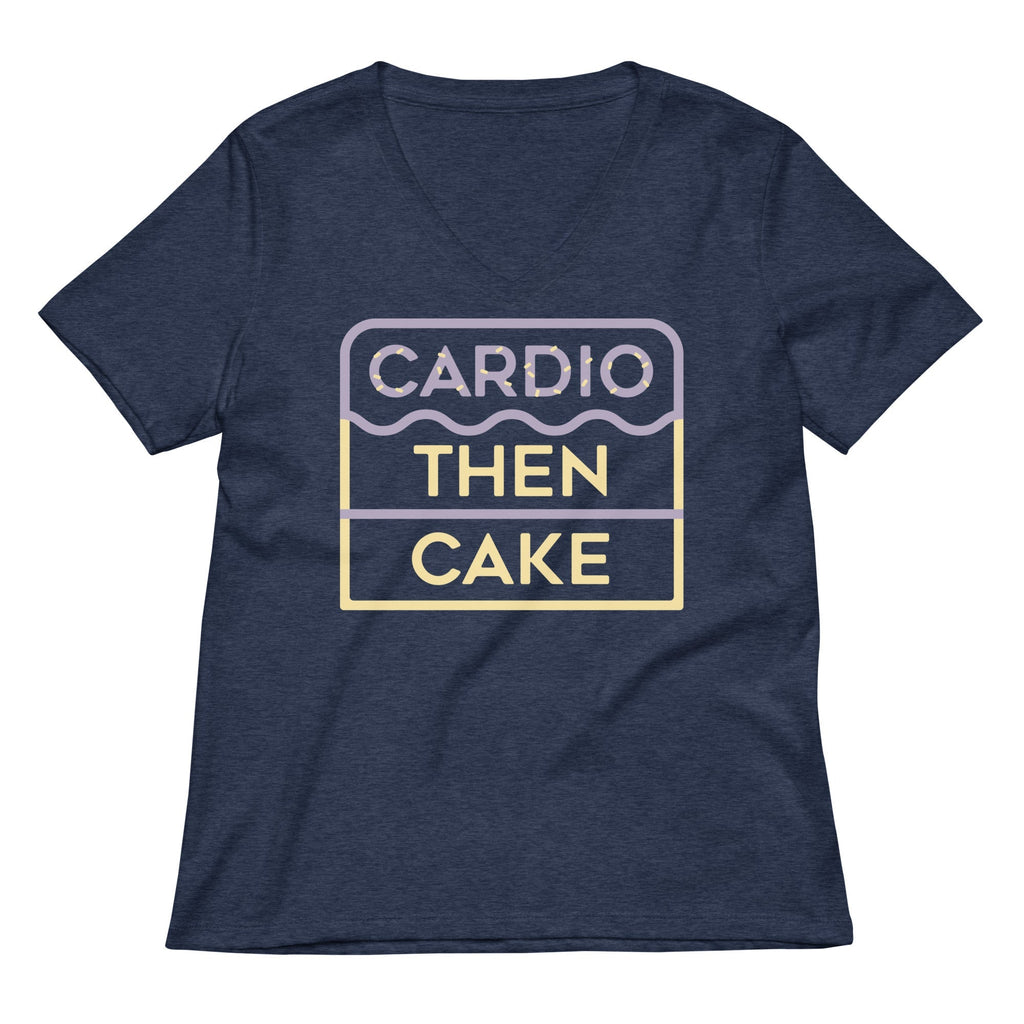 Cardio Then Cake Women's V-Neck Tee