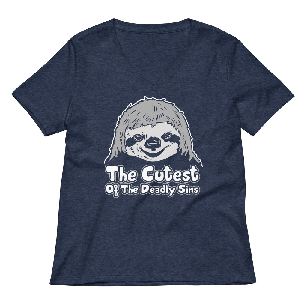 Sloth, The Cutest Of The Deadly Sins Women's V-Neck Tee