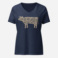 Beef Butcher Diagram Womenâ€™s Relaxed V-neck Tee