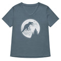 T-Rex Moon Women's V-Neck Tee
