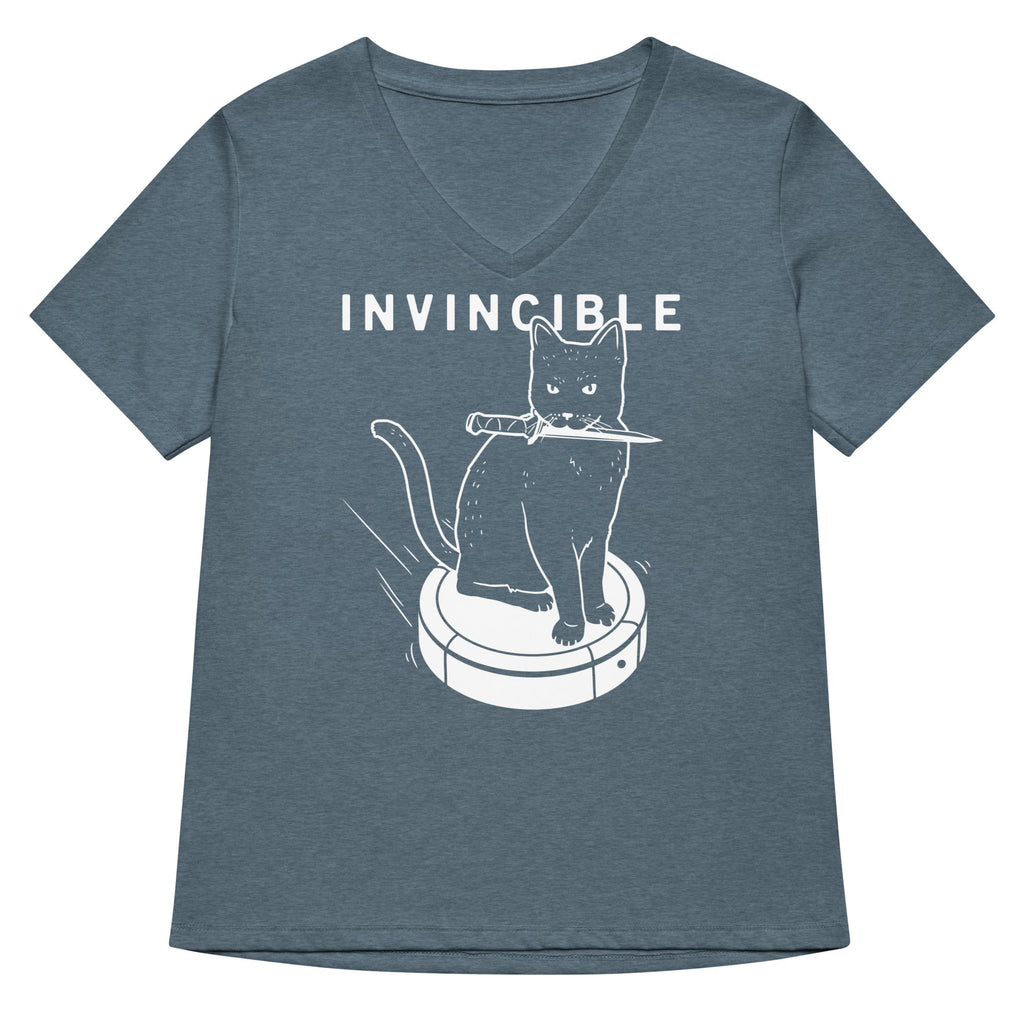 Invincible Cat Women's V-Neck Tee