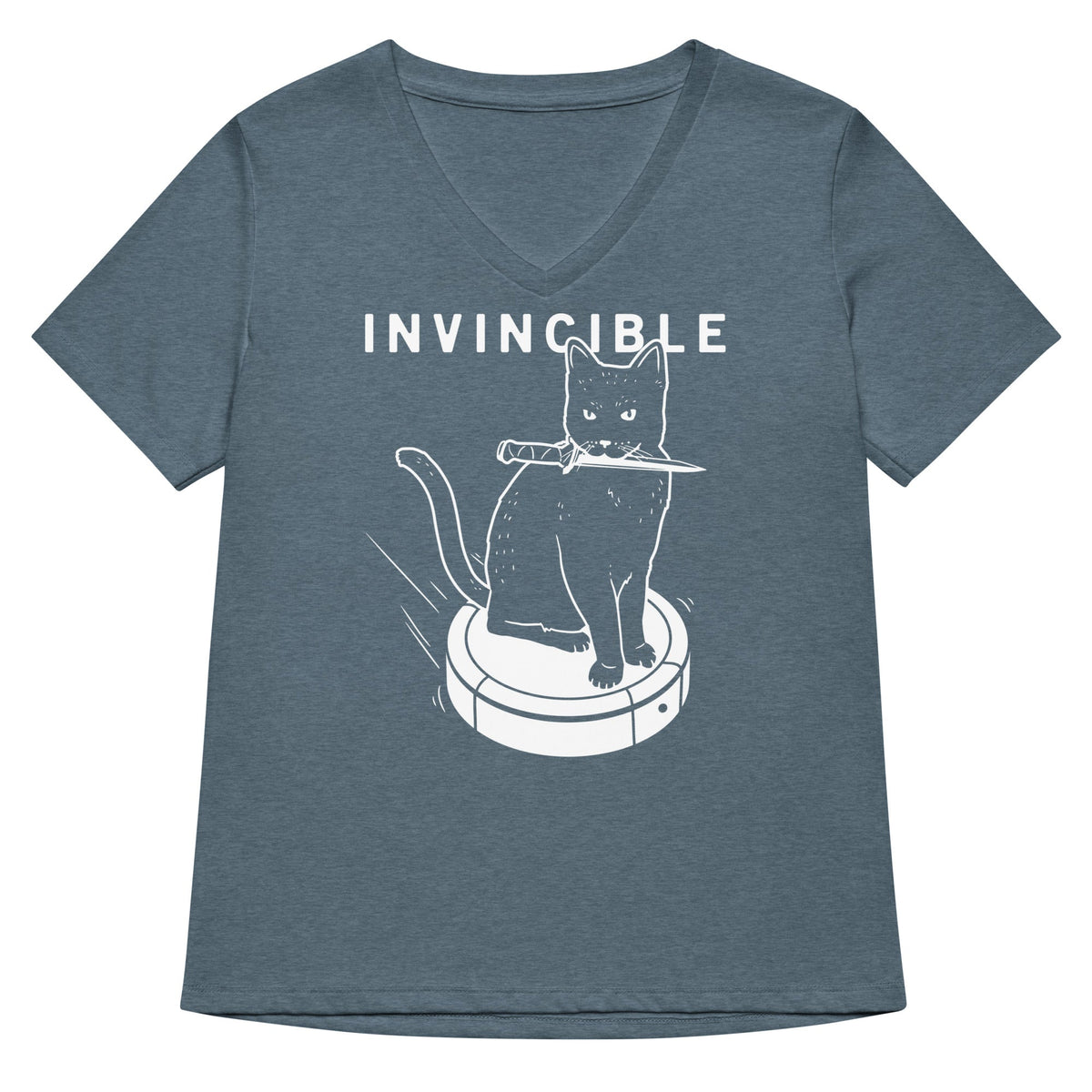 Invincible Cat Women's V-Neck Tee