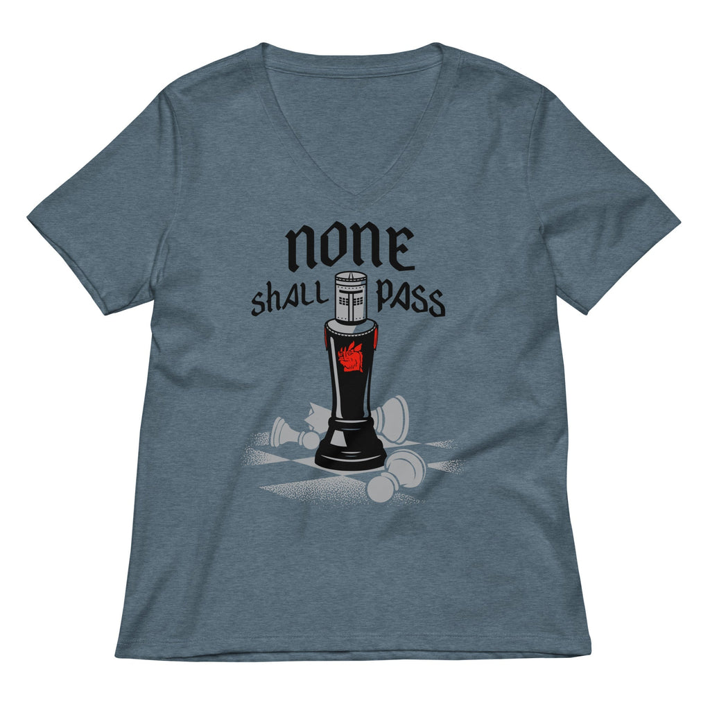 None Shall Pass Black Knight Women's V-Neck Tee