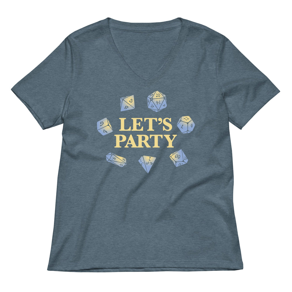 Let's Party Dice Women's V-Neck Tee