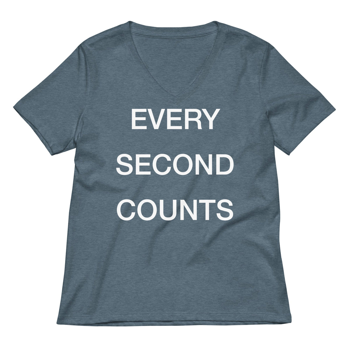 Every Second Counts Women's V-Neck Tee