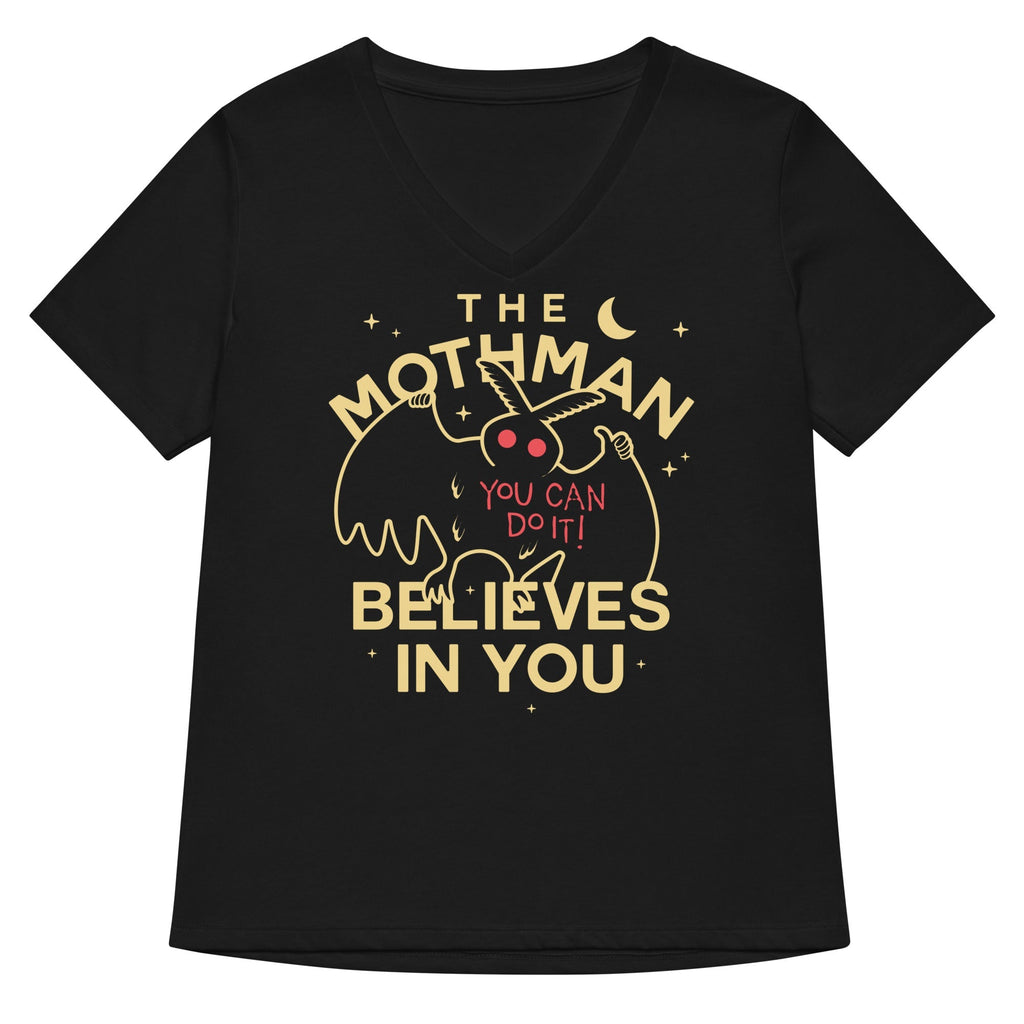 The Mothman Believes In You Women's V-Neck Tee