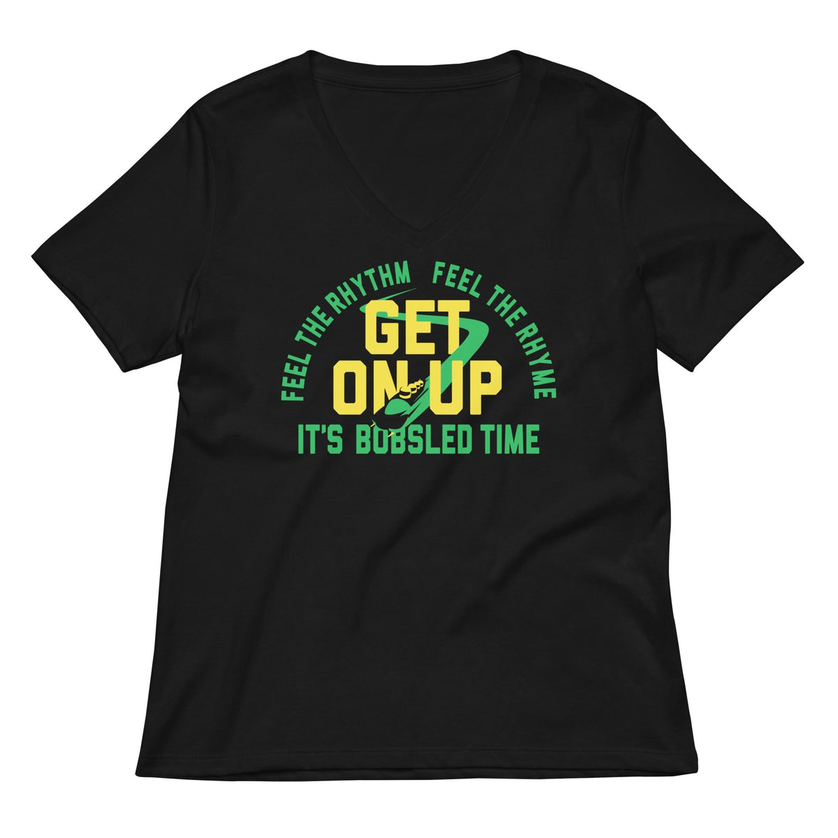 It's Bobsled Time Women's V-Neck Tee