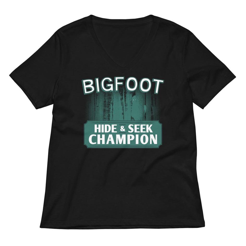 Bigfoot Hide And Seek Champion Women's V-Neck Tee