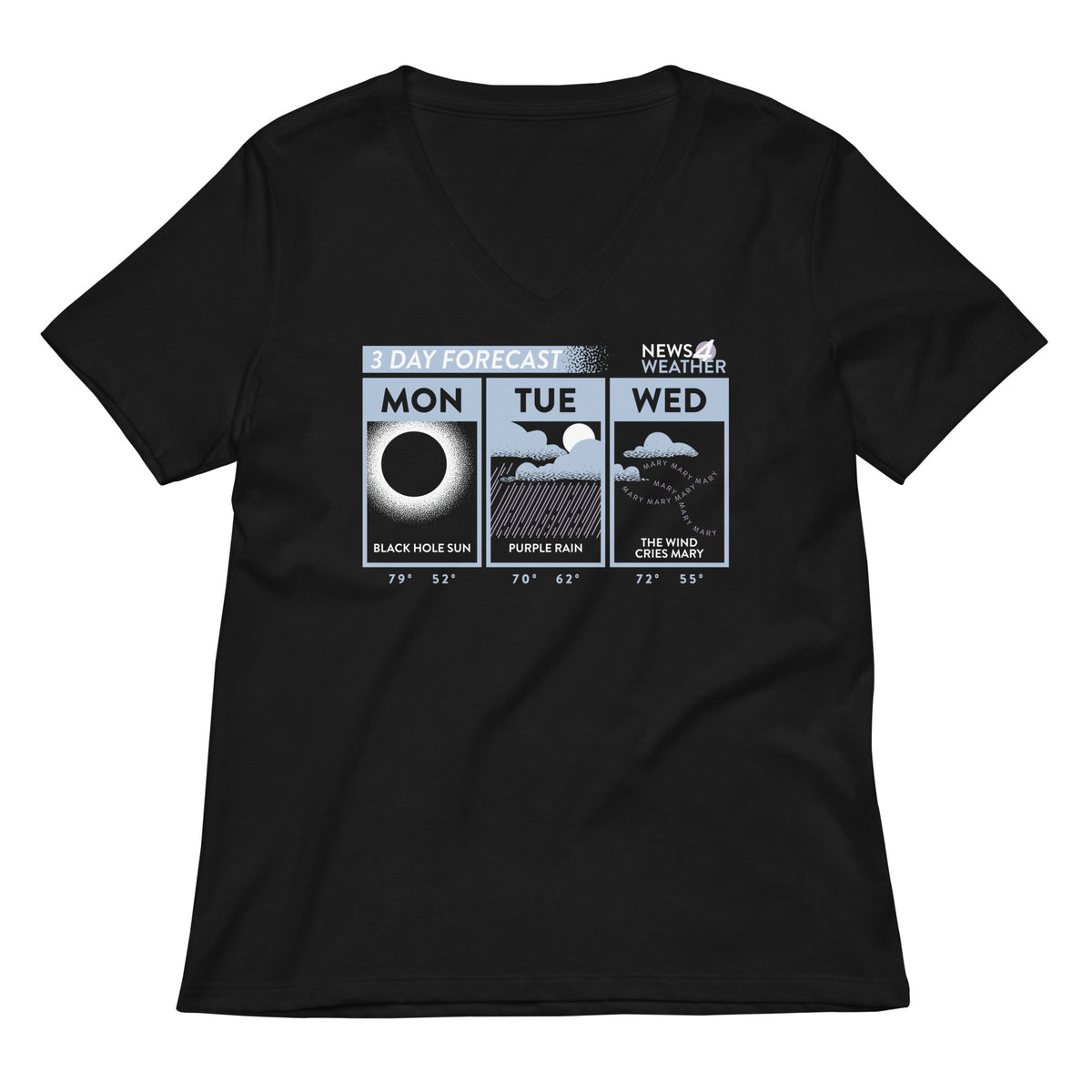 3 Day Forecast Women's V-Neck Tee