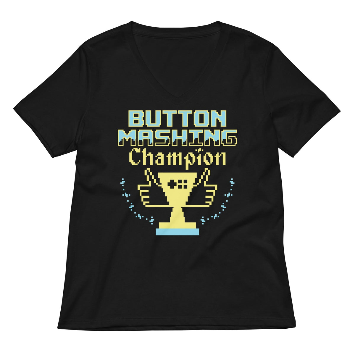Button Mashing Champion Women's V-Neck Tee