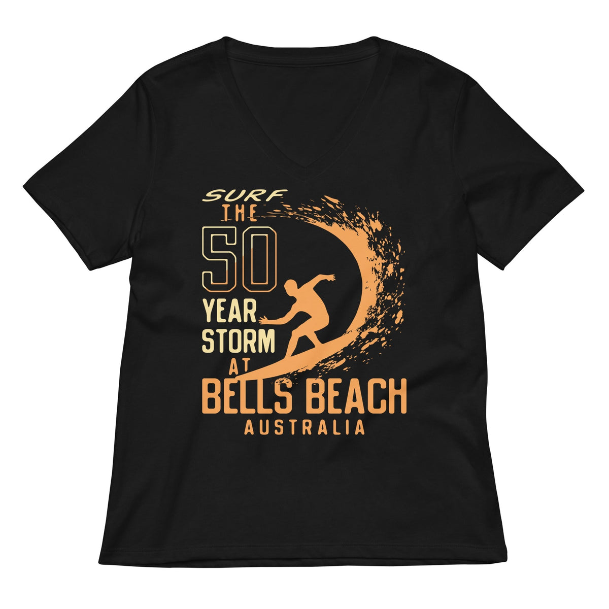 50 Year Storm At Bells Beach Women's V-Neck Tee