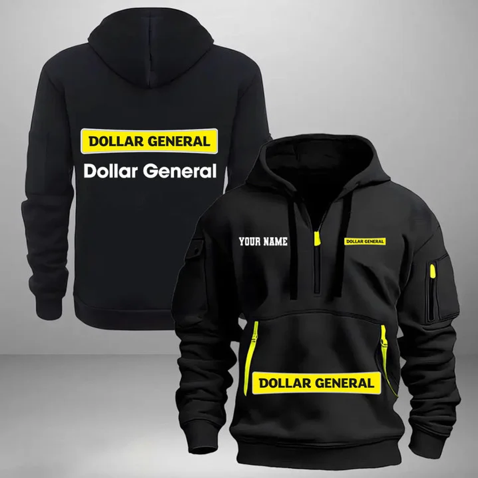 Personalized Name Dollar General 2D Quarter Zip Hoodie